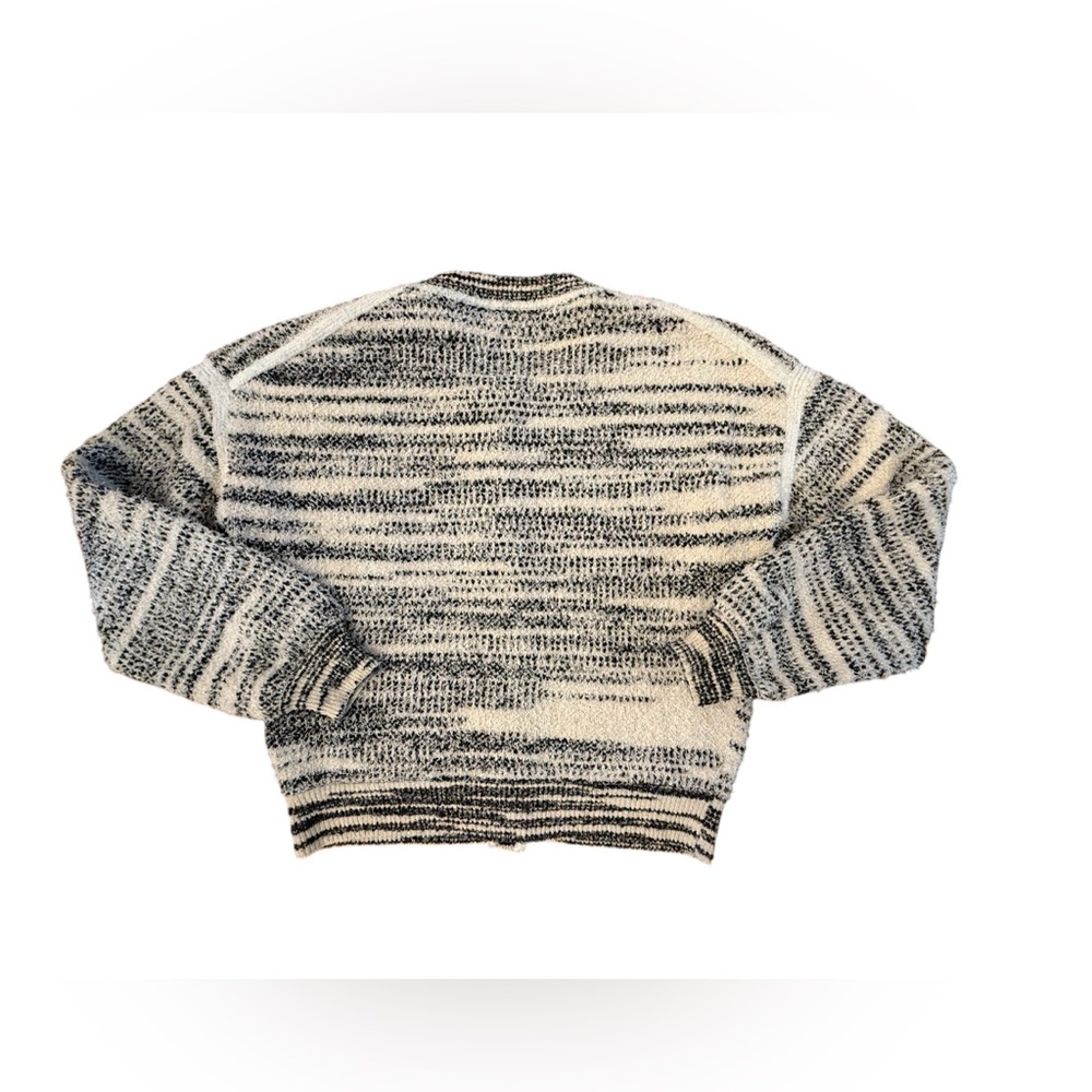 J. Crew Space Dyed Cream and Black Cardigan Classic Quiet Luxury Small - Picture 2 of 10